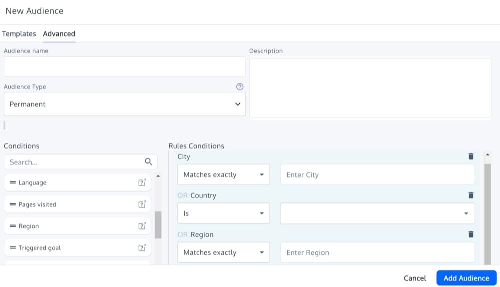 Crea i tuoi segmenti di pubblico avanzati con targeting geografico in Convert's Deploy