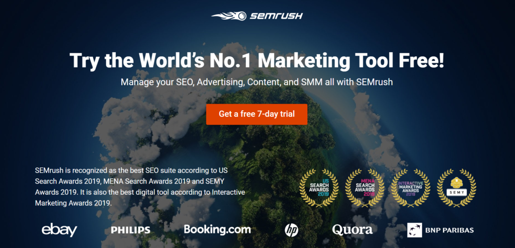 الصفحة الرئيسية Semrush