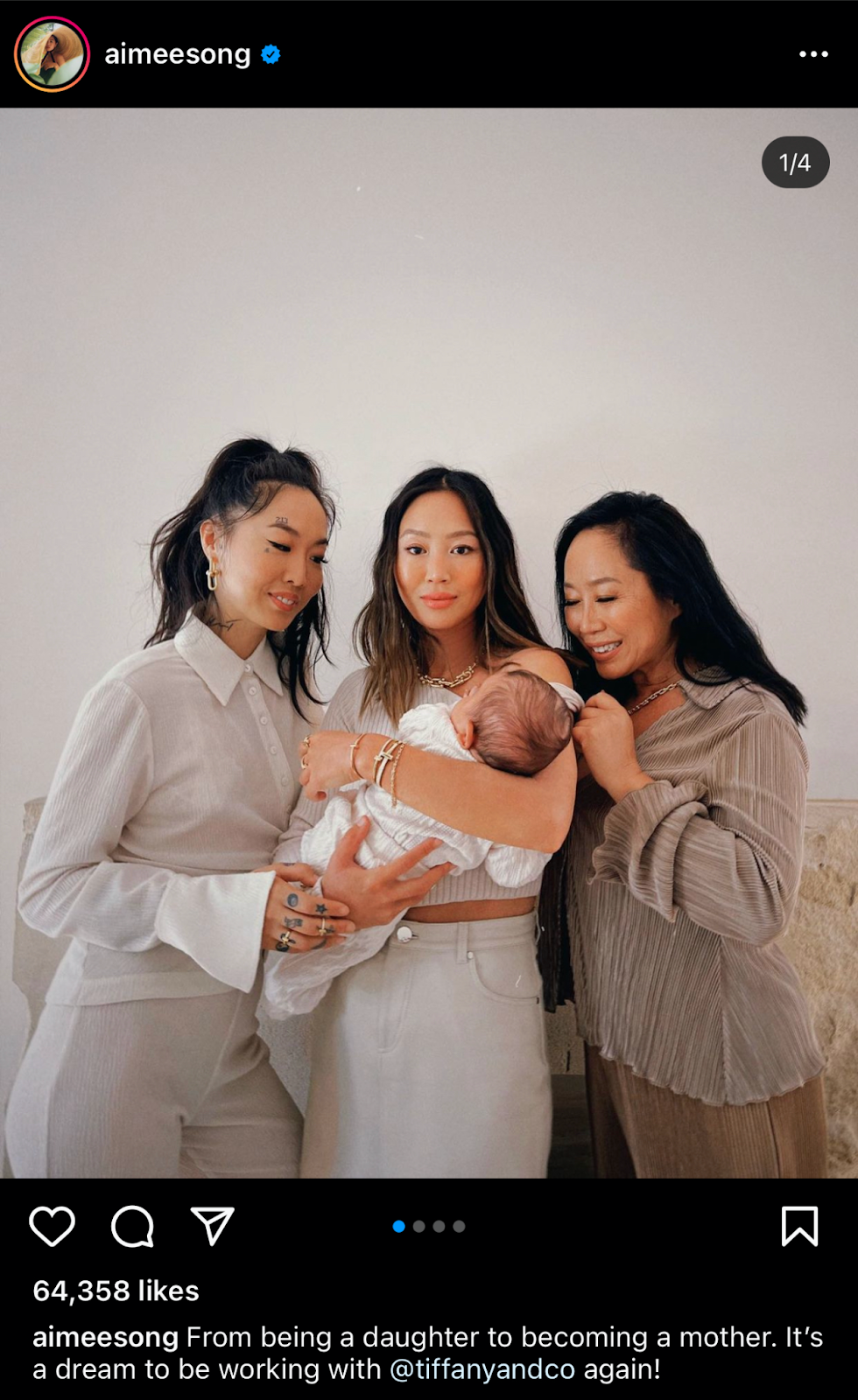 Aimee Song Instagram-Foto der Familie und des neuen Babys