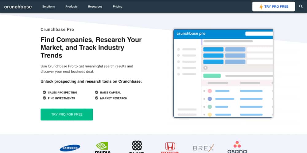 Crunchbase Proのスクリーンショット