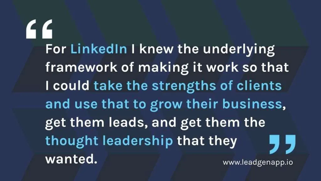 Stapho Thienpont quote on LinkedIn thought leadership