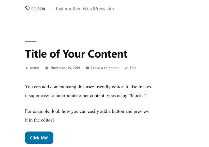 Contenu WordPress sur le front-end