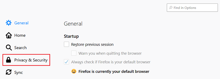 confidentialité et sécurité dans mozilla firefox