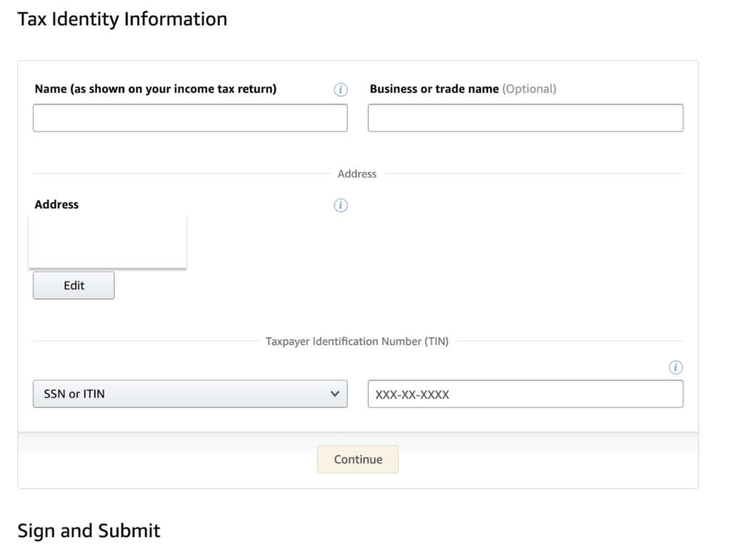 Información de identidad fiscal para su cuenta de Amazon Associates