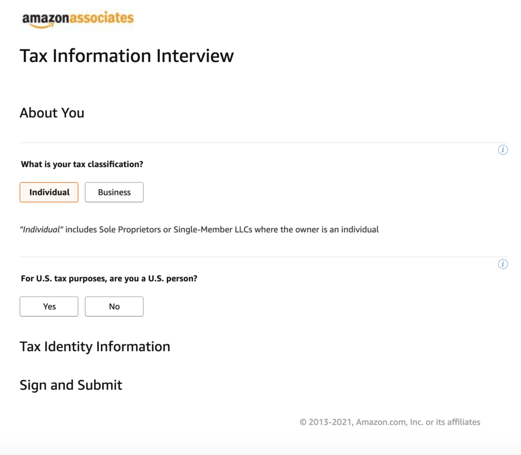 Información fiscal para su cuenta de Amazon Associates