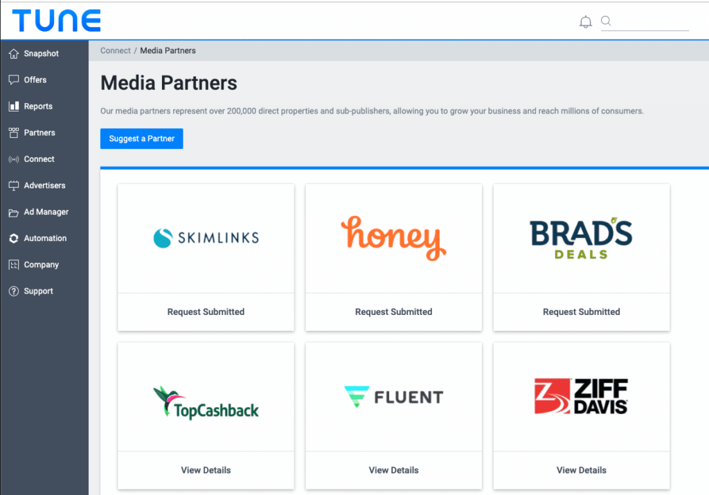 TUNE 媒体合作伙伴是 TUNE Con​​nect 生态系统的一部分