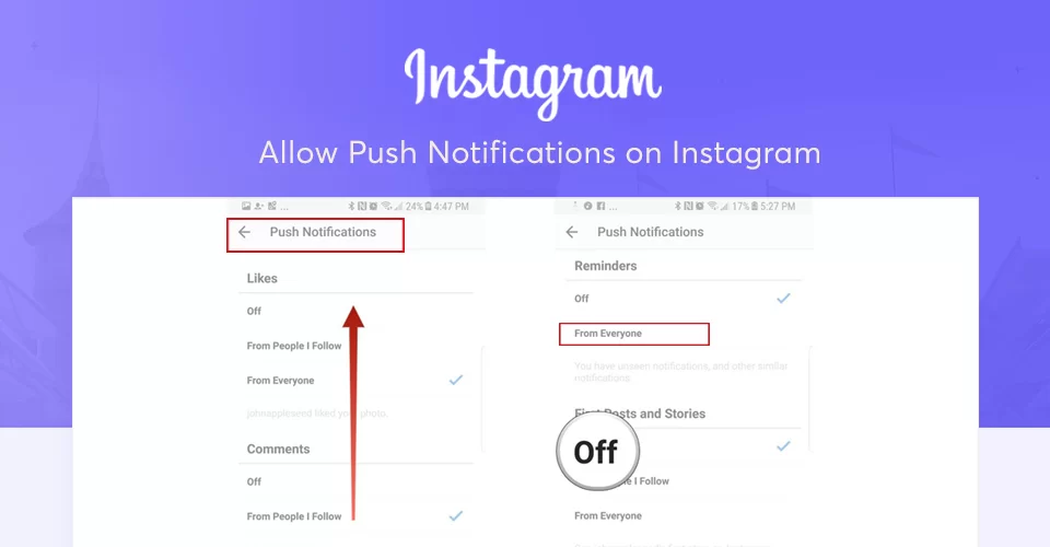 Allow push notifications instagram