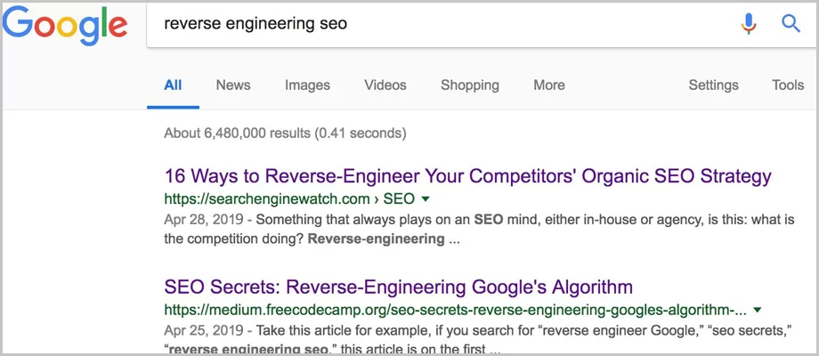 reverse engineering seo