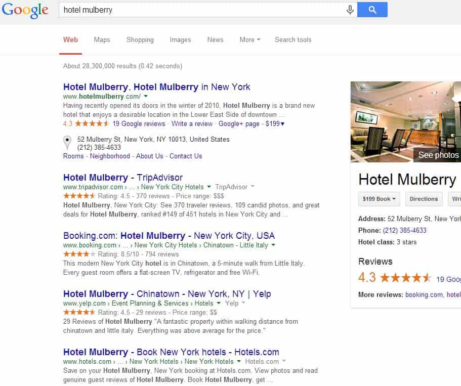 Hotel-mulberry-Google-Search-without-tripadvisor