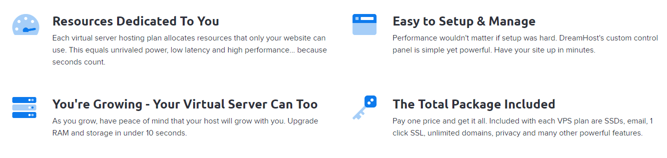 DreamHost VPS features