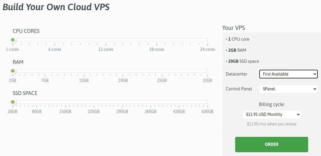 Scala Hosting Custom VPS