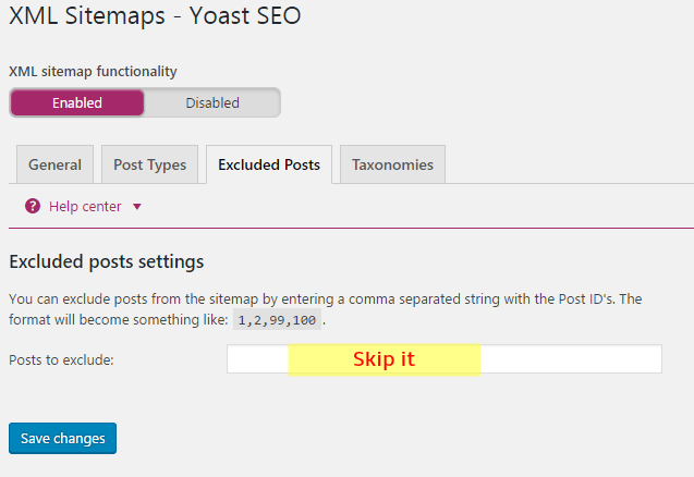 Yoast 排除的帖子