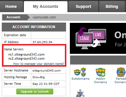 SiteGround NameServers