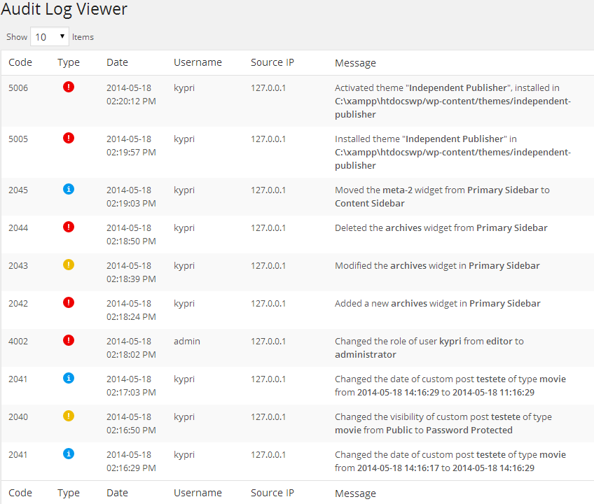 WordPress-Audit-Log-Viewer