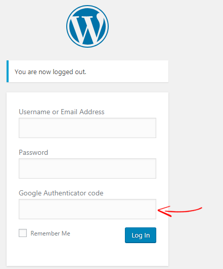 Google Authenticator-Feld