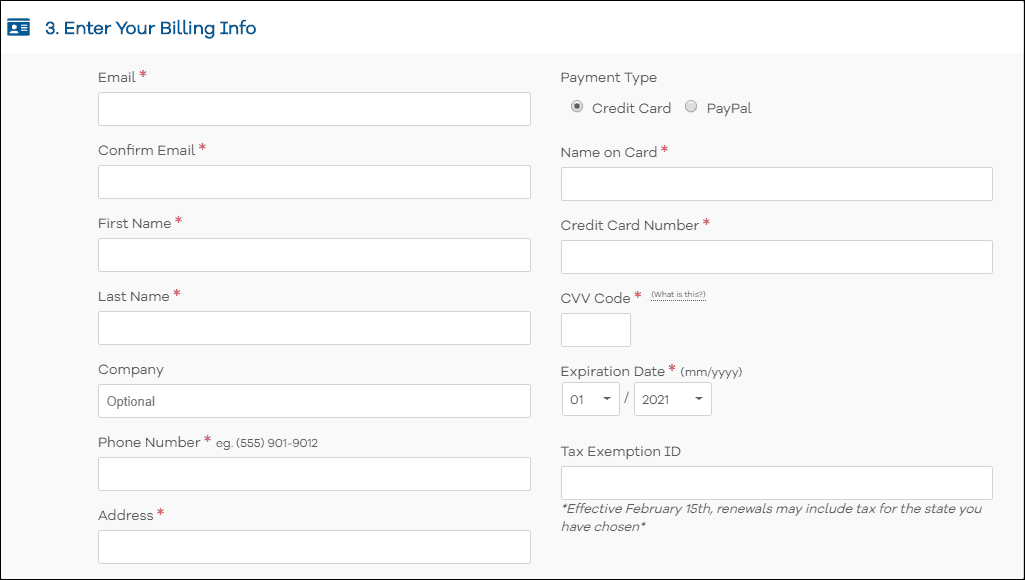 Hostgator 輸入帳單信息