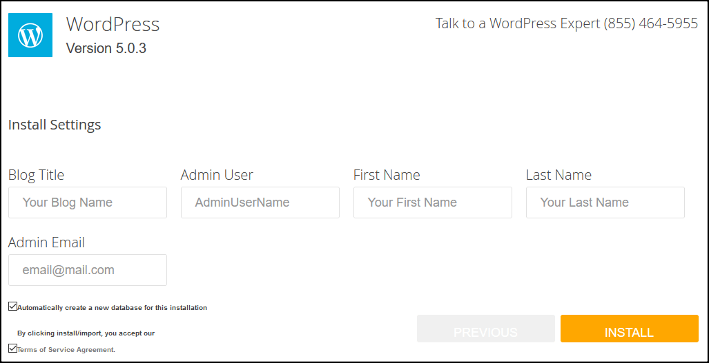 cPanel WordPress Settings