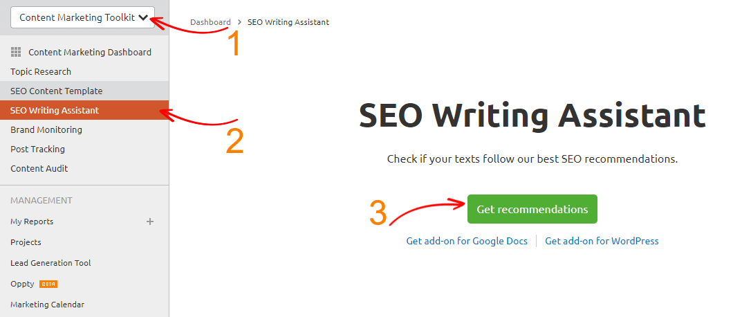 SEMrush SEO Writing Assistant Tool