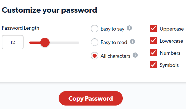 Lastpass password generator