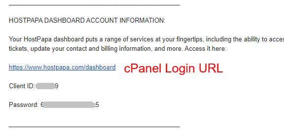 HostPapa Login Details