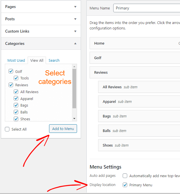 Adding WordPress Menu