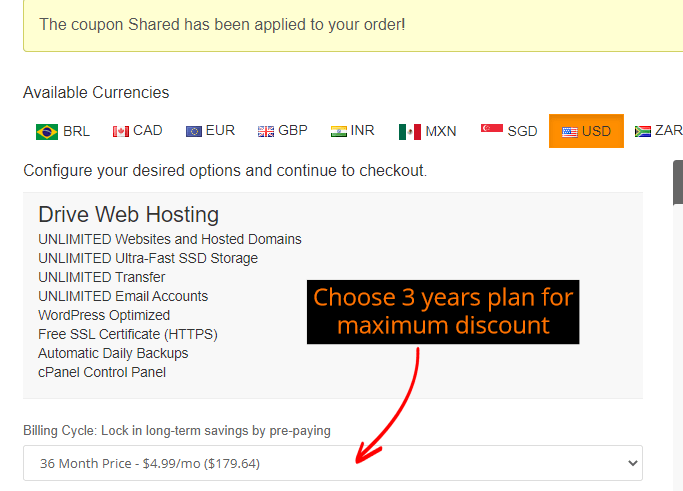 A2 Hosting Billing Cycle