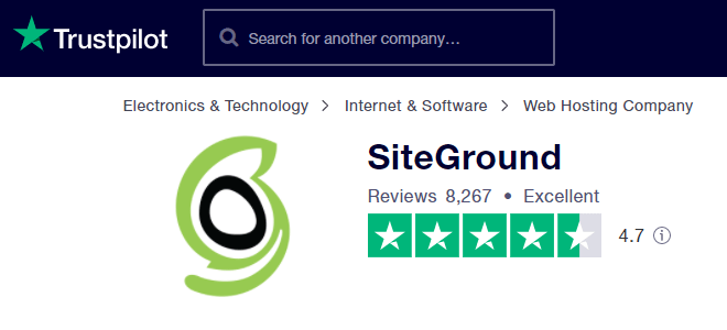 SiteGround Reviews on TrustPilot