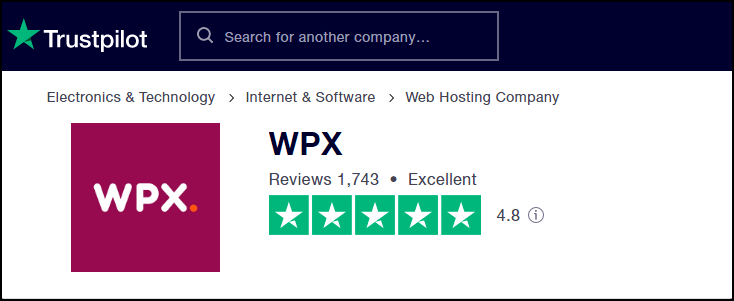 WPX Rating on Trustpilot