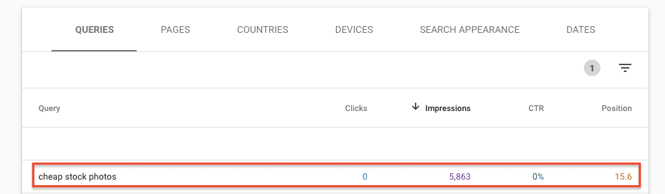 Search Console 查找展示次数多但点击率低的关键字