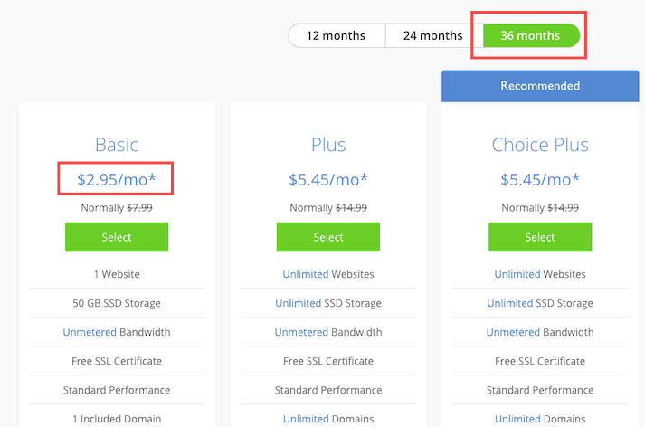 Bluehost 36 Meses 295