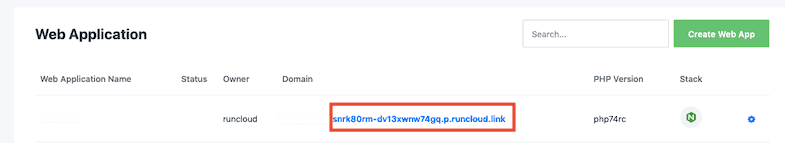 Alamat Domain Runcloud