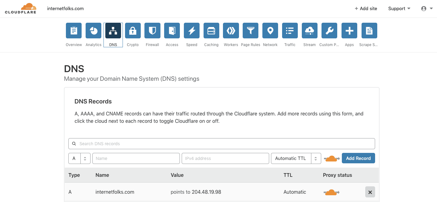 Pengaturan Cloudflare Dns