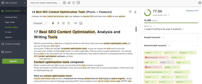 Contoh Alat Editor Konten Seo Powersuite