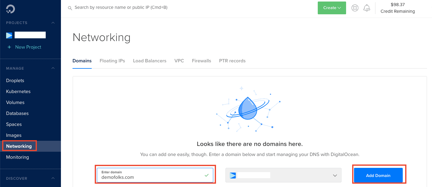 Digitalocean Tambahkan Domain