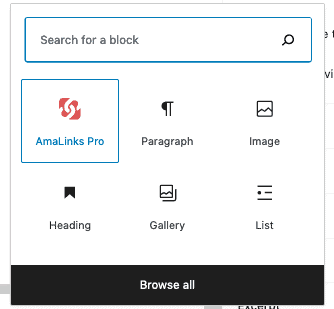 Amalinks Pro Gutenberg Bloğu