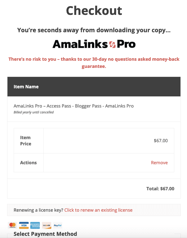 Amalinks Pro Checkout