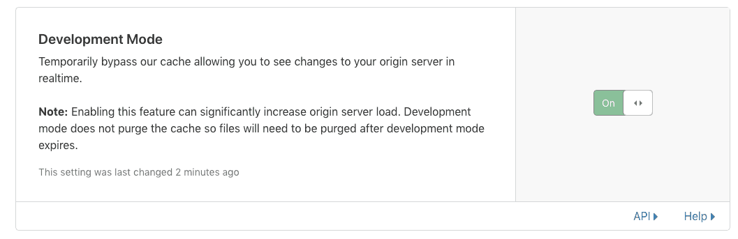 Mode Pengembangan Cloudflare