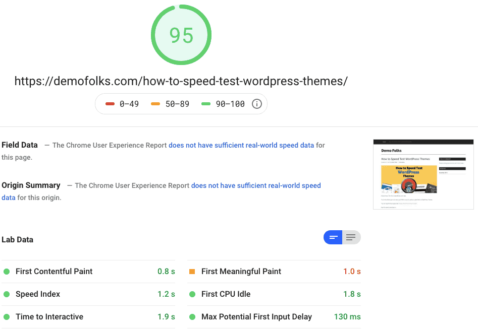 Genesis Pagespeed Desktop