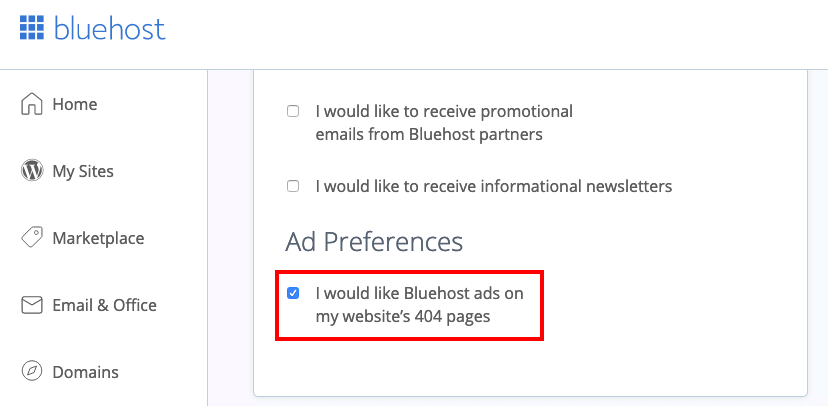 Bluehost Reklam Tercihleri