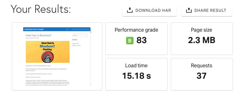 Bluehost Pingdom Hız Testi