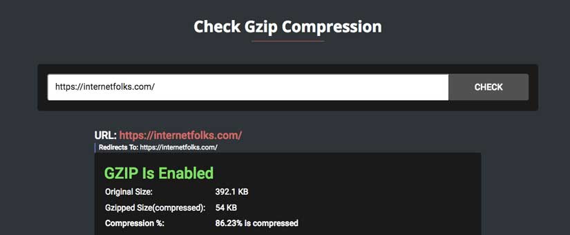 gzip testi