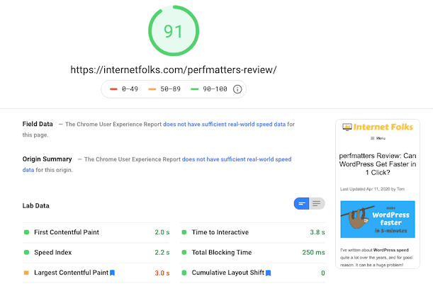 Internetfolks Pagespeed Insights Mobile