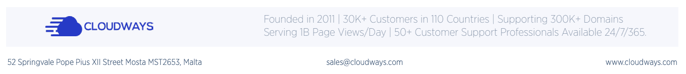 Информация о компании Cloudways