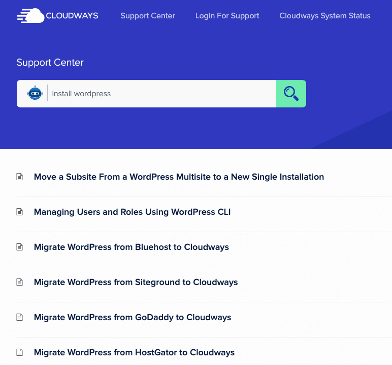 Центр поддержки Cloudways