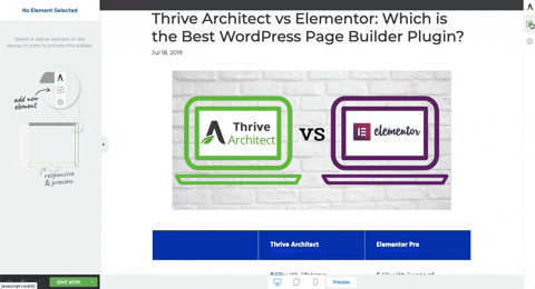 Thrive Architect 添加文本元素