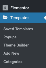 Elementor Template Menu