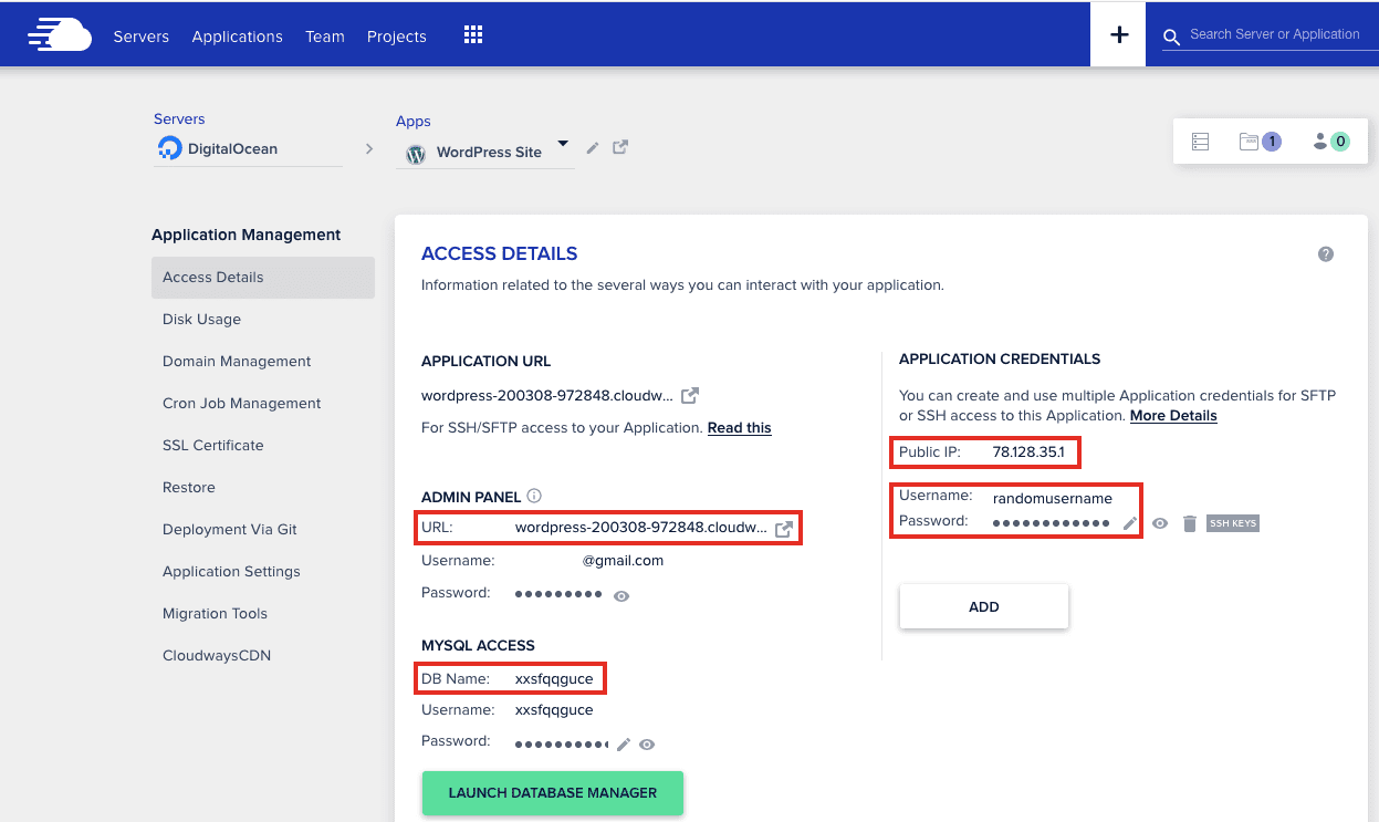 Cloudways Worpress 應用程序設置概述