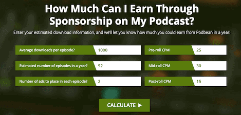 Quanto può guadagnare attraverso la sponsorizzazione di podcast Podbean