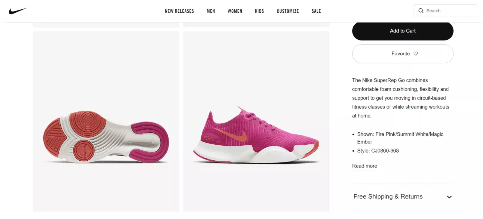 Nike SuperRep go a des lignes accrocheuses dans les descriptions qui favorisent la santé et le confort, aidant encore une fois les clients à prendre des mesures utiles