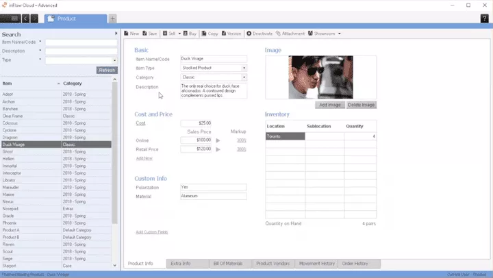 Configuración del software de inventario de flujo de entrada de flujo de gestión de inventario